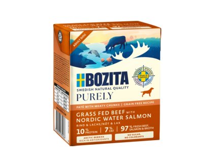100681 bozita purely dog pate s hovezim a lososem gf 370 g