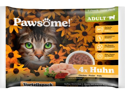 92086 pawsome adult kapsicka s kurecim masem multipack 4x85g