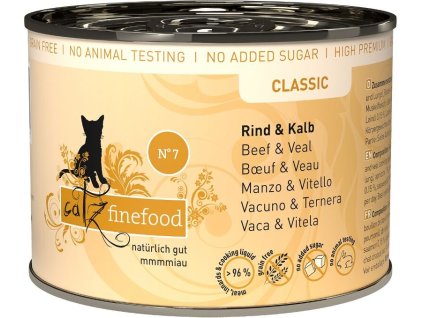 87939 catz finefood konzerva no 7 s hovezim a telecim masem 200g
