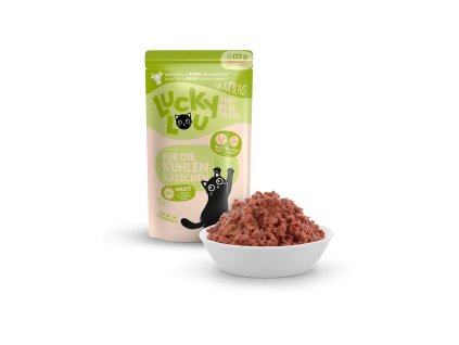 87645 lucky lou lifestage kitten s drubezim a hovezim masem 125g