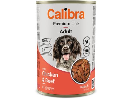 84289 calibra dog premium konz with chicken beef 1240g