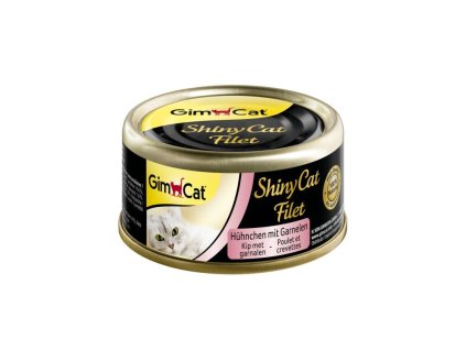 96043 shinycat konzerva s krevetou v kurecim vyvaru 70 g