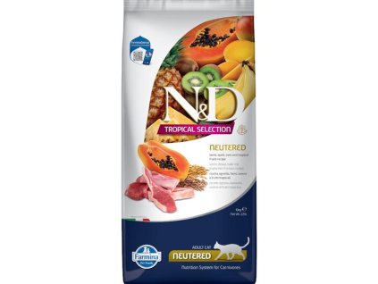 100756 n d tropical selection cat lg lamb neutered 10 kg