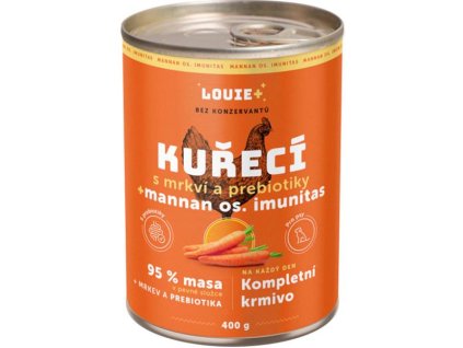94036 louie pro psy kureci s mrkvi a prebiotiky 400g