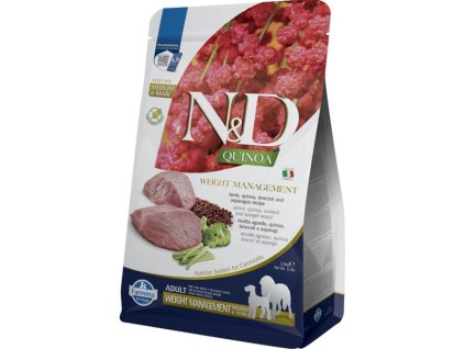 94684 n d quinoa dog gf weight management lamb broccoli adult medium maxi 2 5 kg