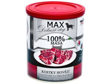 89997 max deluxe dog konzerva kostky hovezi svaloviny s chrupavkou 800g