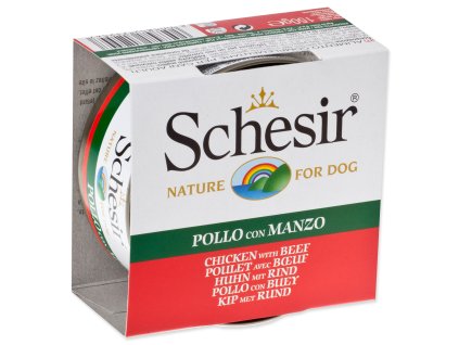 53814 1 konzerva schesir dog kureci hovezi v zele 150 g z kategorie chovatelske potreby a krmiva pro psy krmiva pro psy konzervy pro psy
