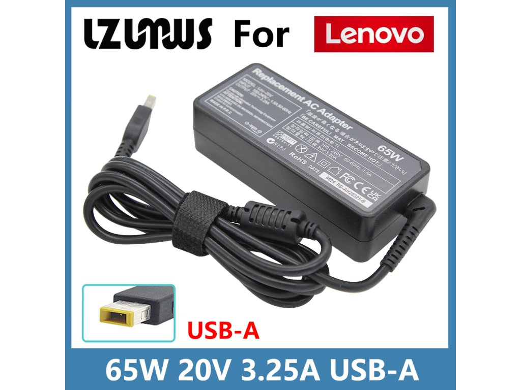 Napájecí adaptér / nabíječka pro notebook LENOVO ThinkPad IdeaPad Yoga 65W 20V 3,25A Type-A
