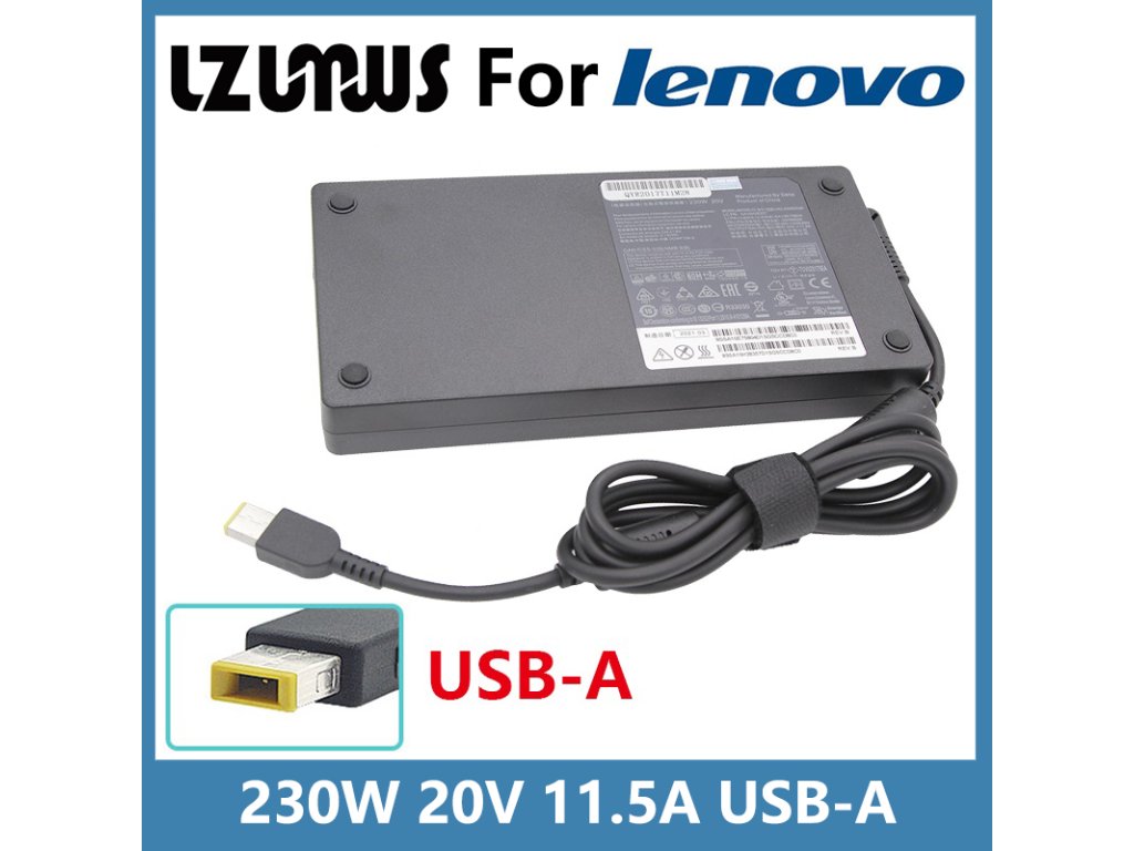 Napájecí adaptér / nabíječka pro notebook LENOVO Legion Y520, Y530, Y540, Y550,ThinkPad P50, P51, P52, P53, 230W 20V 11,5A Type-A