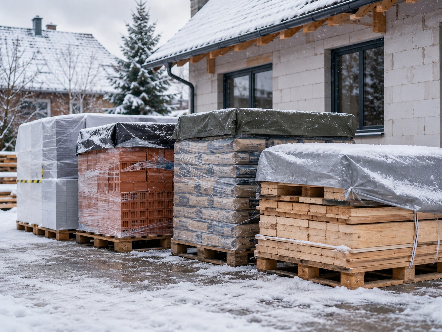 Jak skladovat stavební materiál v zimě?