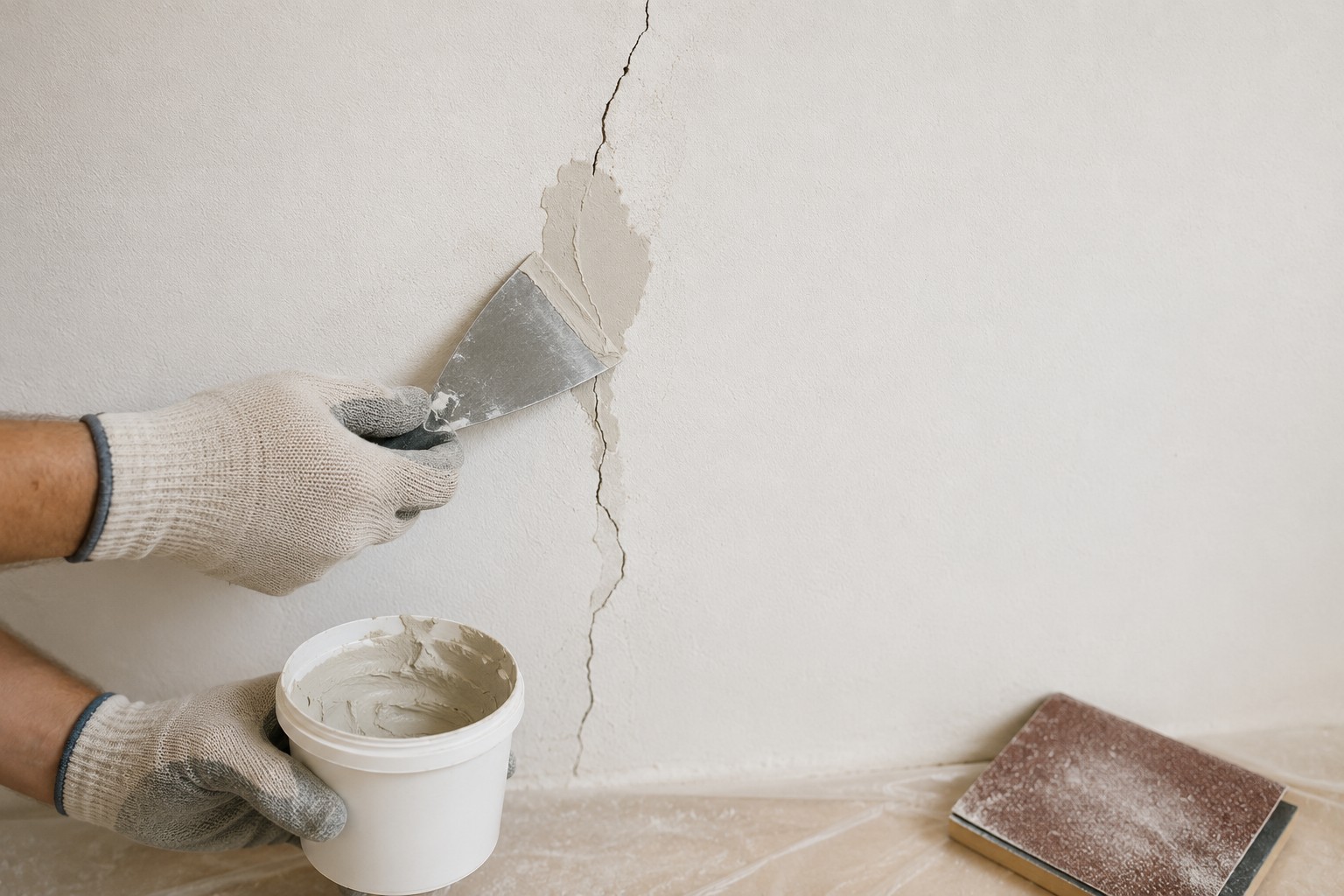 Jak opravit praskliny v omítce nebo sádrokartonu svépomocí krok za krokem