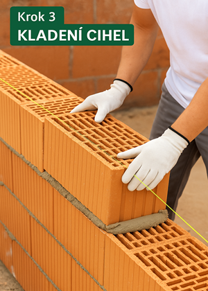 Krok 3 – Zdění první řady