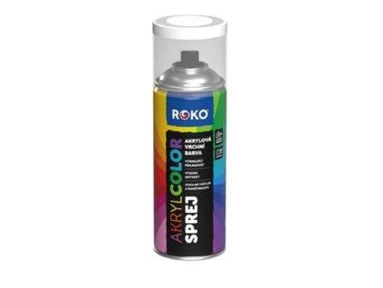 Barva akrylová vrchní Roko AKRYCOLOR Sprej bílá LESK