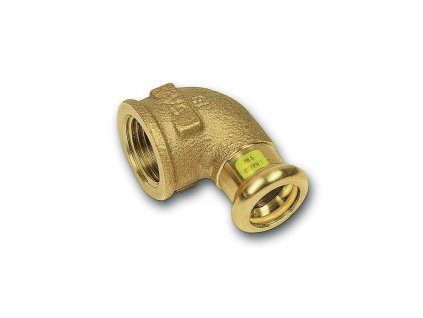 Koleno 90° lisovací Sanha Cu Press Gas 11090G 22×12 vnitřní závit