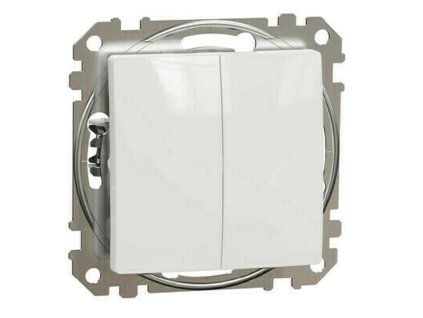 Přepínač střídavý dvojitý řazení 6+6 Schneider Sedna Design bílá