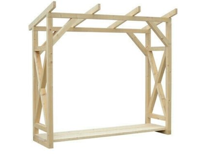 Dřevník s pultovou střechou samostatně stojící 760×2 335×2 460 mm