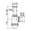 Sifon dřezový Alca A443 DN 50 40 s převlečnou maticí 6 4