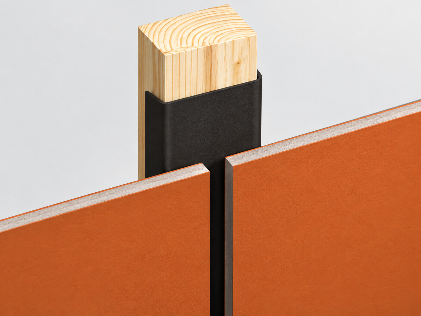 Detail EPDM pásky na dřevěném roštu za fasádním obkladem