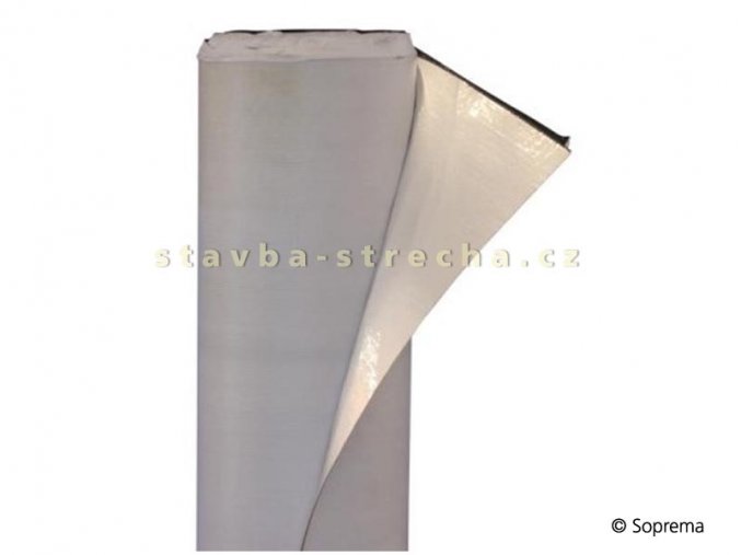Asfaltový pás parotěsný samolepicí na trapézový plech, elastomerický, vyztužený hliníkovou fólií, tl. 0,25 mm, -25°C, 1,08 x 50 m, SOPRAVAP STICK ALU FR 108