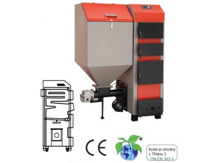 Kotel Taurus Bizon Duo 25kW na uhlí a peletky + + pro REGISTROVANÉ NOVĚ 3% dolů!