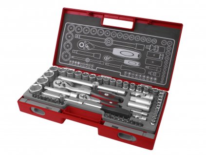 Hlavice nástrčné, sada 60ks, 1/4", 1/2",FORTUM, 4700011