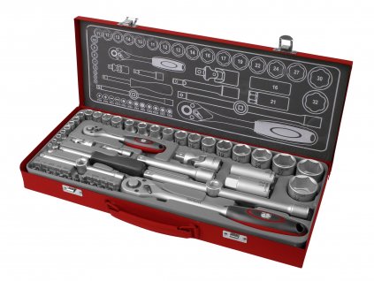 Hlavice nástrčné, sada 50ks, 1/4", 1/2",FORTUM, 4700002