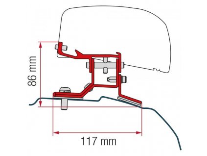 Kit adapteru markyzy Fiamma F40van pro Ford Custom L1 l