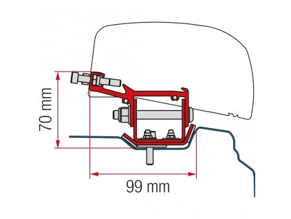 Kit adapteru Fiamma F40van pro Renault Trafic Renault Trafic L2 (od 9 2014) l