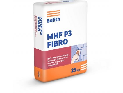 Omítka Salith MHF P3 FIBRO 25 kg  Bílá vápenocementová štuková a jednovrstvá omítka s vysokým armováním
