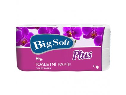 Big Soft Plus 2vrstvý toaletní papír, role 160 útržků, 8 rolí