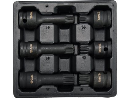 YATO Gola 1/2" Nástrčné hlavice XZN sada 6 kusů kované M14-M18 tisícihran