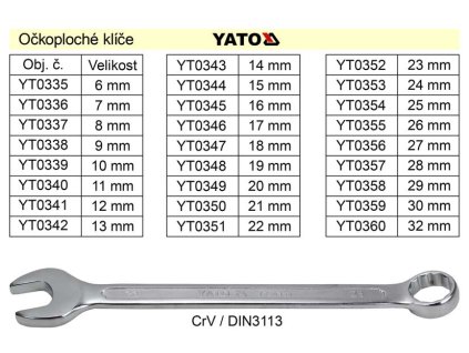 YATO Očkoplochý klíč 8mm CrV