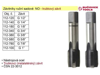 Závitníky ruční sadové  G3/4" NO trubkový závit