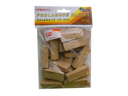 Klínky podlahové dřevěné, 55 x 20 x 15 - 10 mm, 33 ks, ENPRO