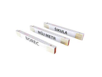 Metr skládací dřevěný PROFI, CE, 2 X MĚŘ, bílý, 2 m