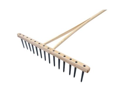 Hrábě dřevěné, s plastovým hřebenem