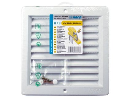 Mřížka větrací s rámečkem a síťovinou VM, 150 x 200 mm, bílá 0207