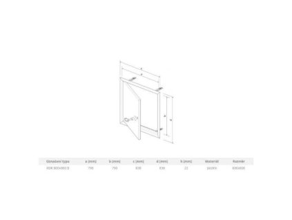 Dvířka revizní kovová RDK, 800 x 800 mm, bílá 0142/P