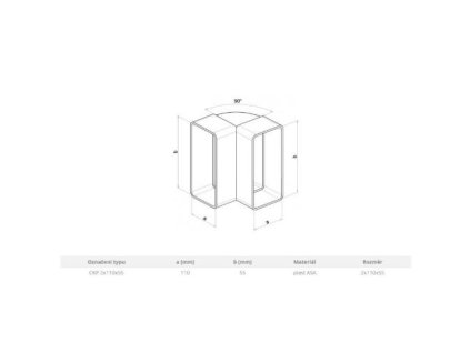 Koleno svislé CKP, 2 x 220 x 55 mm 0651