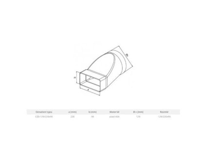 Kus přechodový CZD, 129/220 x 55 mm 0654