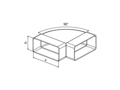 Koleno vodorovné ploché CKH, 2 x 220 x 55 mm 0661
