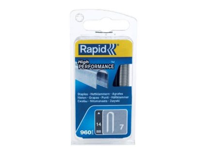 Spony kabelové High Performance, 7/14 mm, 960 ks, blistr, RAPID