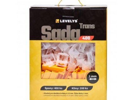SET TRANS 400, spony 1 mm 400 ks + klínky 200 ks, LEVELYS
