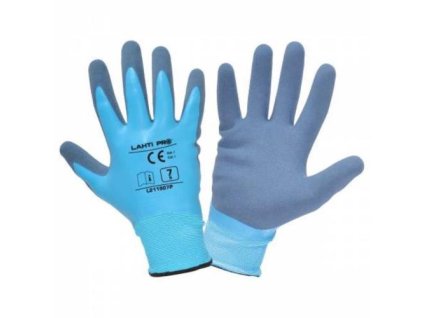 Rukavice pracovní LATEX BLUE, velikost 7, card, LAHTI PRO