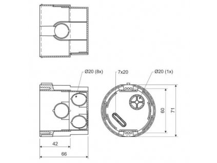 Krabice KPR 68, 73 x 66mm