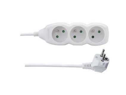 Přívod prodlužovací, 3m / 250V, 3 zásuvky bez vypínače