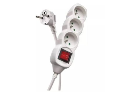 Přívod prodlužovací, 5m / 250V, 3 zásuvky s vypínačem