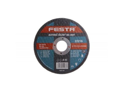 Kotouč na kov řezný Ø 125 x 2,5 x 22,2 mm, FESTA