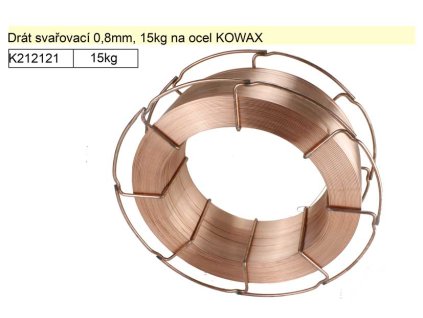 Drát svařovací 0,8mm, 15kg na ocel, G3Si1, KOWAX KWX30815