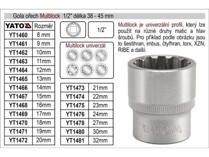 Gola ořech Multilock 30mm 1/2"